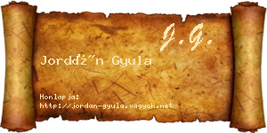 Jordán Gyula névjegykártya